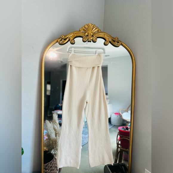 Free people cream knit pull on pants nwot large - Picture 2 of 2